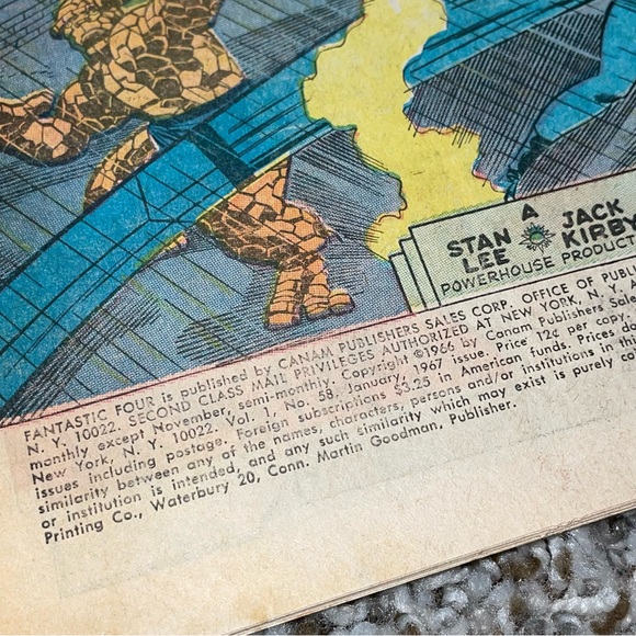 VINTAGE 1967 MARVEL FANTASTIC FOUR Silver Surfer & Dr Doom Silver Age Comic #58 - Picture 6 of 11